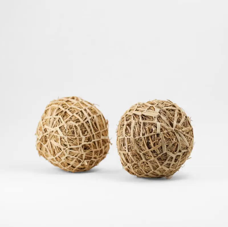Boule de vétiver en racines naturelles, vue globale