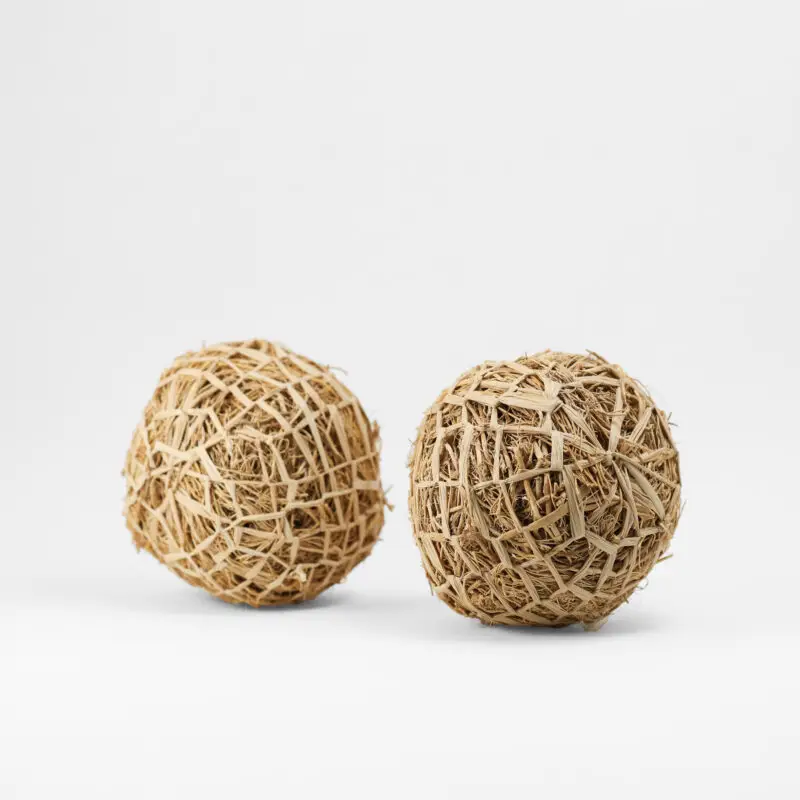 Boule de vétiver en racines naturelles, vue globale