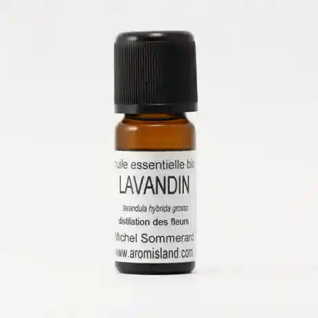 Flacon d’Huile Essentielle de Lavandin Bio (Lavandula hybrida), distillation pure et biologique.
