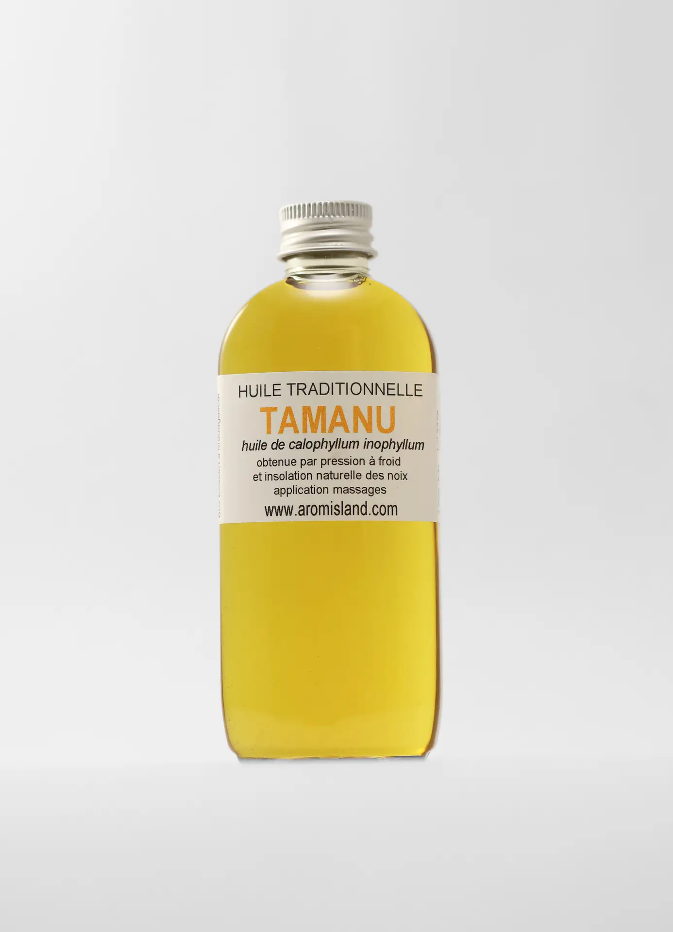 Flacon d’huile de Tamanu jaune pressée à froid