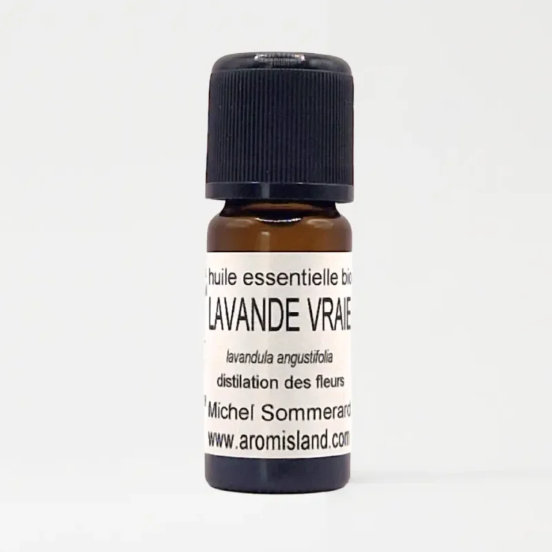 Flacon d’huile essentielle de lavande vraie bio