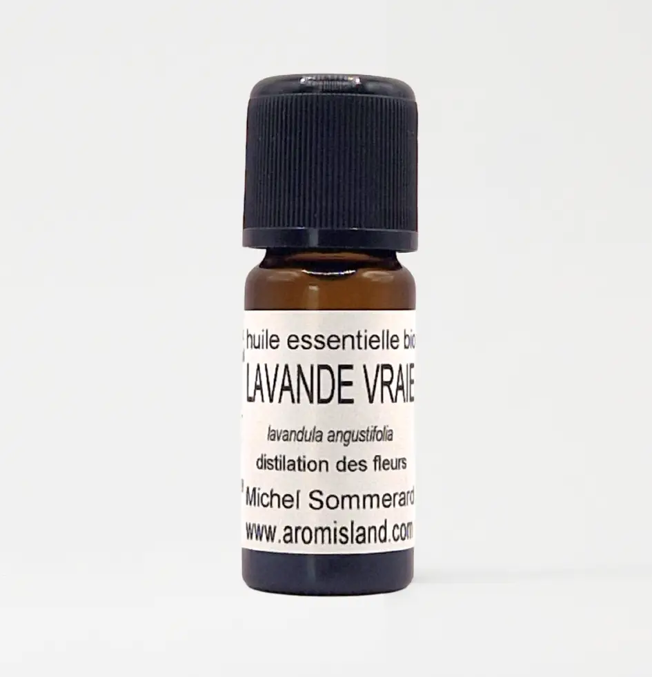 Flacon d’huile essentielle de lavande vraie bio