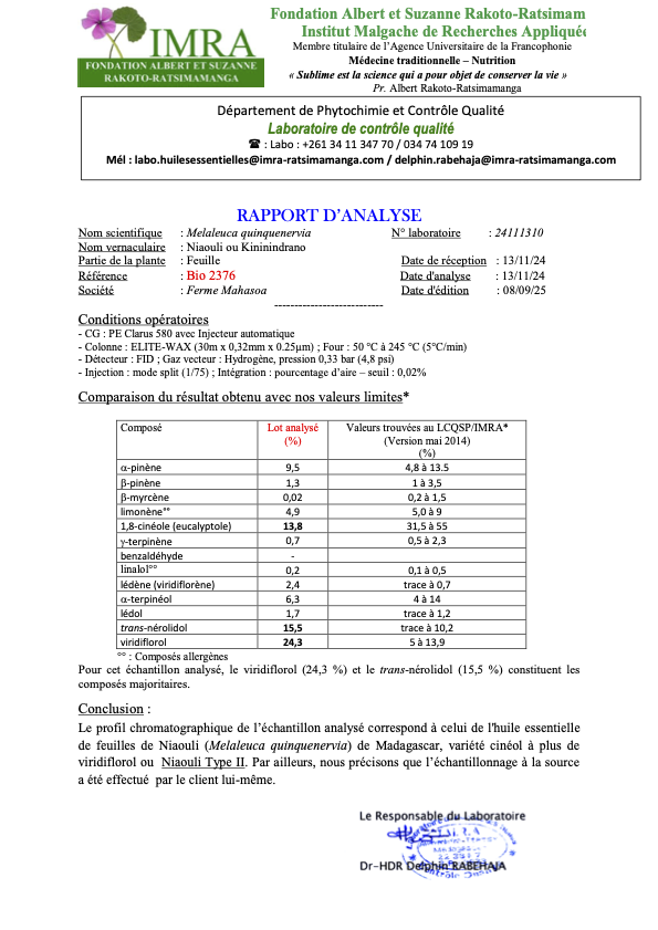 Niaouli CT2 Bio Huile essentielle – Viridiflorol – Image 3