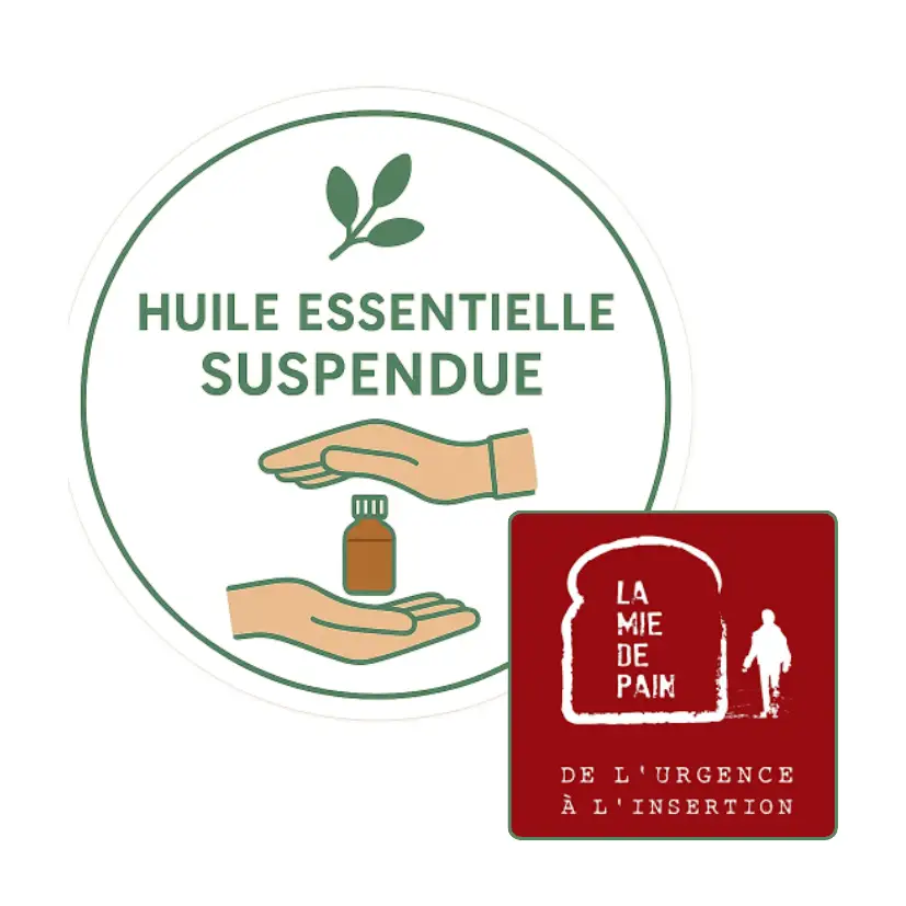 Logo Huile essentielle suspendue (7 x 7 cm) Logo Huile essentielle suspendue (7 x 7 cm)