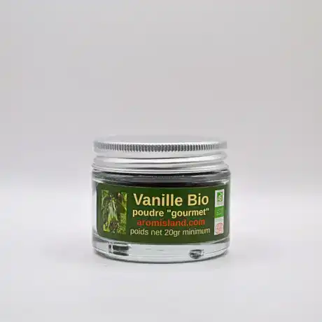 Poudre de vanille de Madagascar bio en pot en verre 20 g
